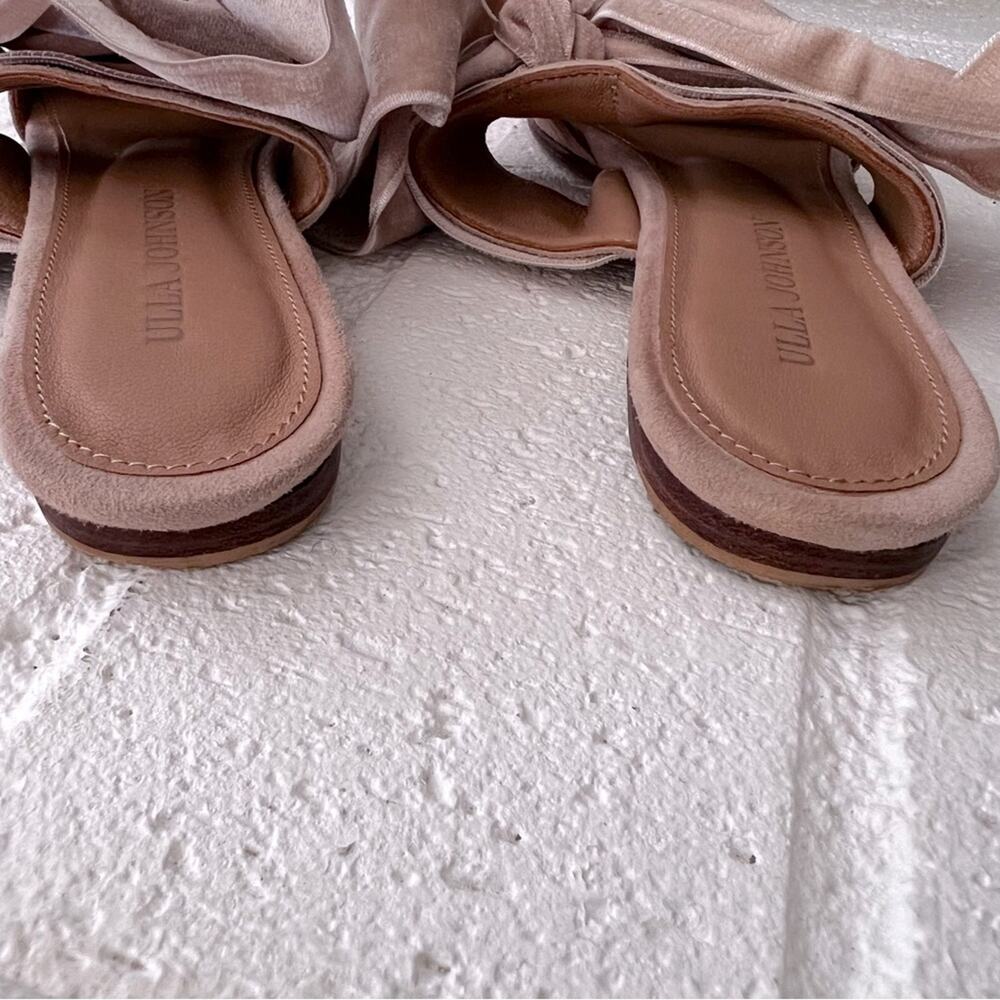 Ulla Johnson Lou Velvet/Suede Bow Slides Mules in Dust Pink Size IT 36 US 6 - Picture 6 of 9